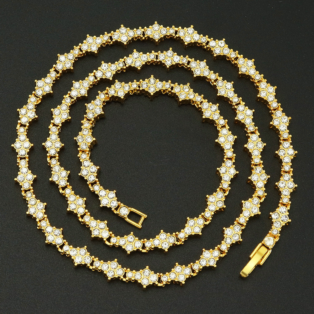 Collana Tennis a Cluster Classica | Oro