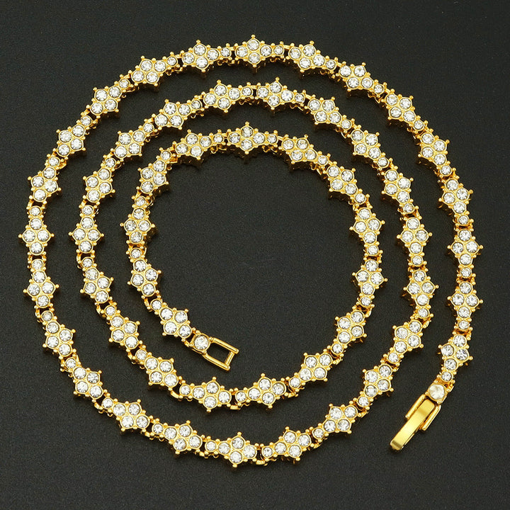 Collana Tennis a Cluster Classica | Oro