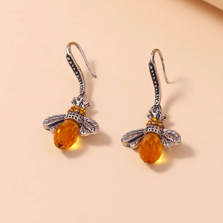 Set di Collana e Orecchini Vintage a Forma di Ape