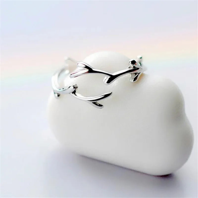 Anello color argento a Forma di Ramo