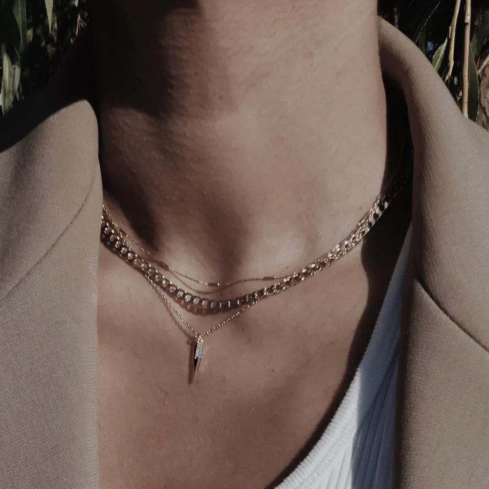 Collana a Catena Piatta Link Curb | Oro
