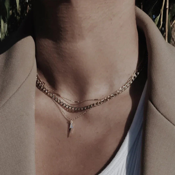 Collana a Catena Piatta Link Curb | Oro