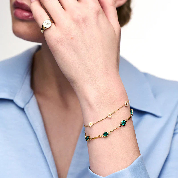 Bracciale a Catena Link in Emeraldo | Oro
