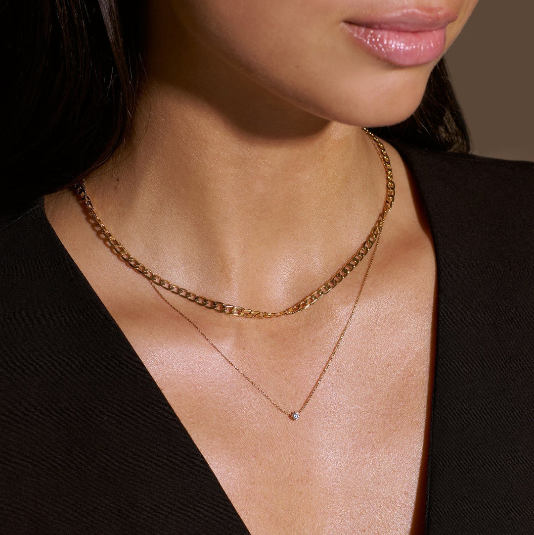 Collana a Catena Piatta Link Curb | Oro