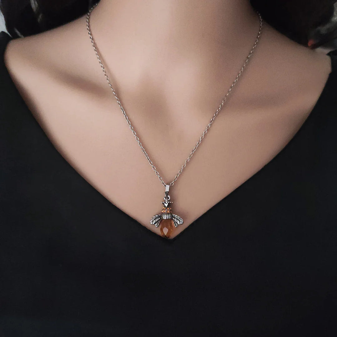 Set di Collana e Orecchini Vintage a Forma di Ape