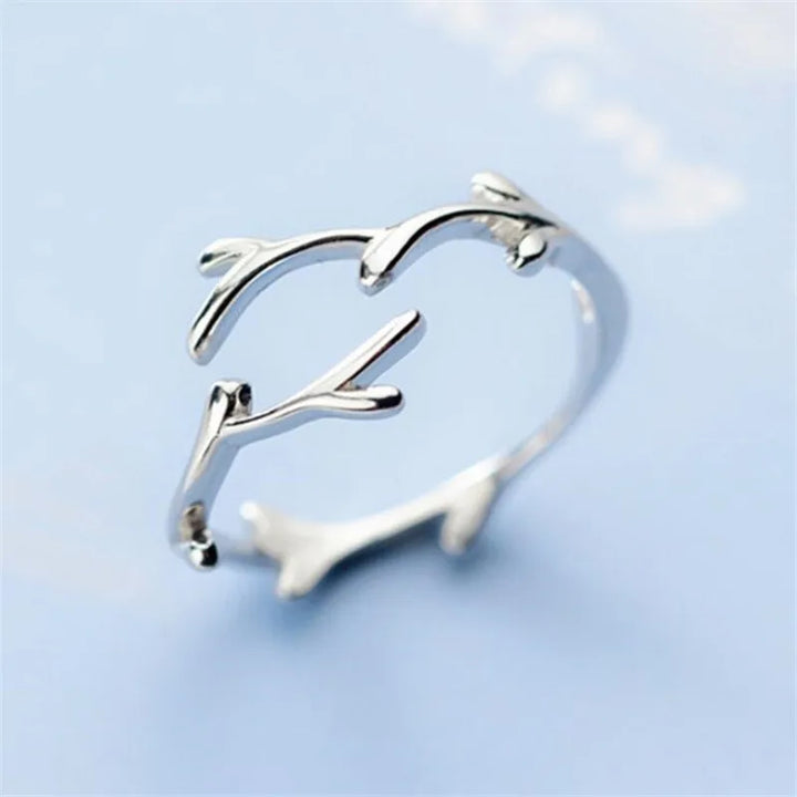 Anello color argento a Forma di Ramo