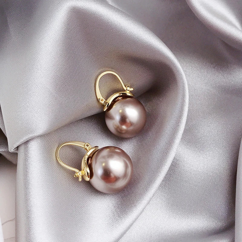 Orecchini Spessi in Perla color oro