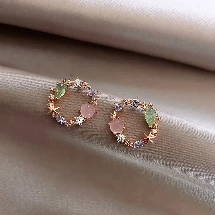 Orecchini Floreali color oro Rosa