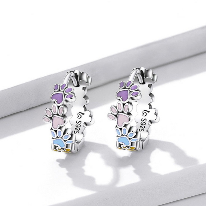 Orecchini Colorful Paws color argento