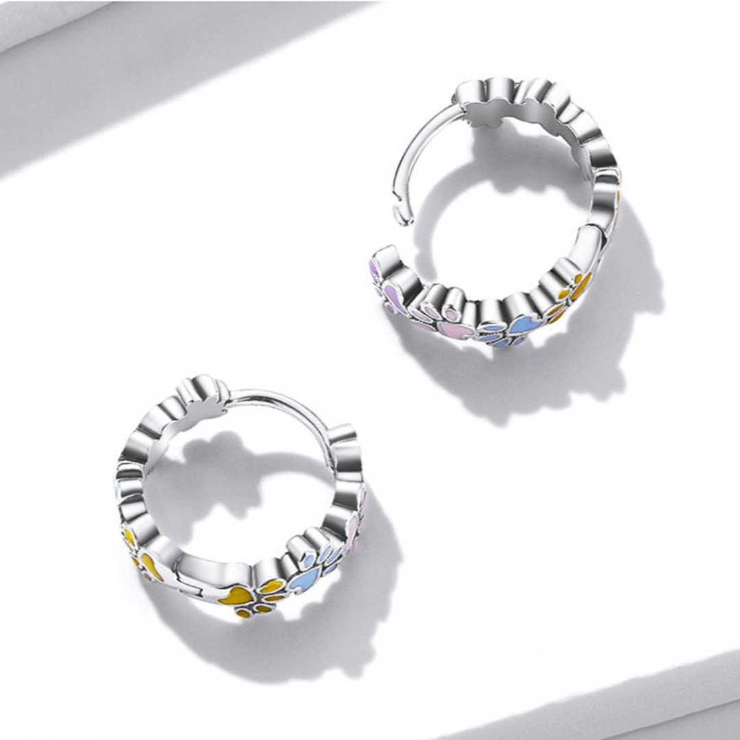 Orecchini Colorful Paws color argento