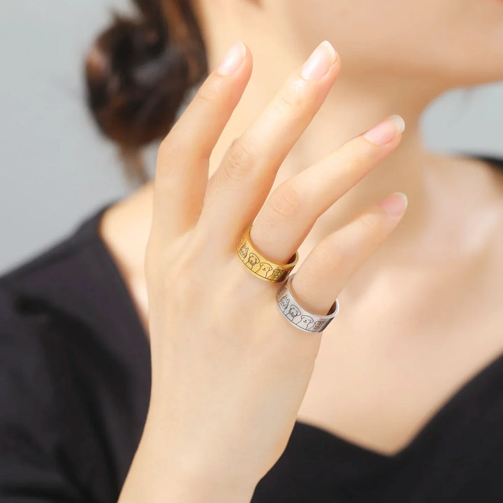 Anello per Cani in Acciaio Inossidabile – Design Inciso per Donne
