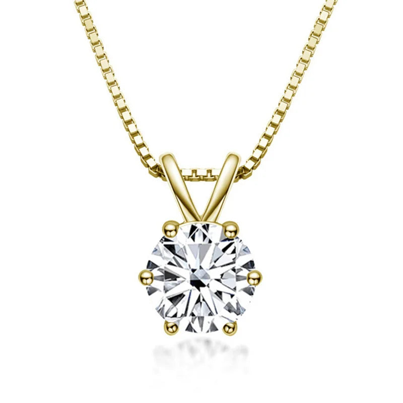 Collana solitaria elegante con moissanite