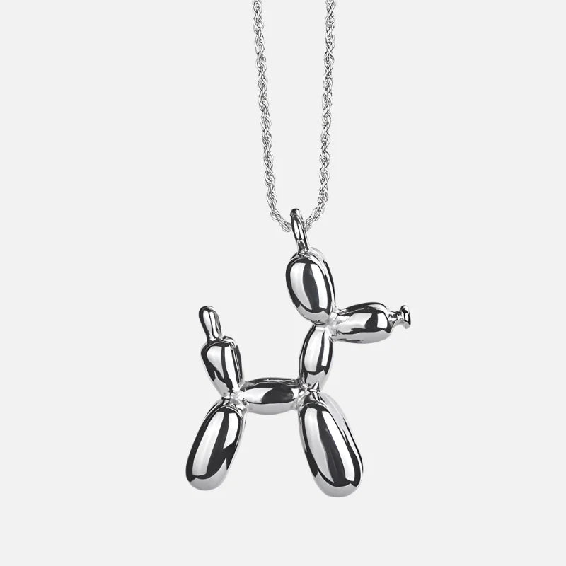Collana con pendente a forma di cane palloncino in tonalità oro