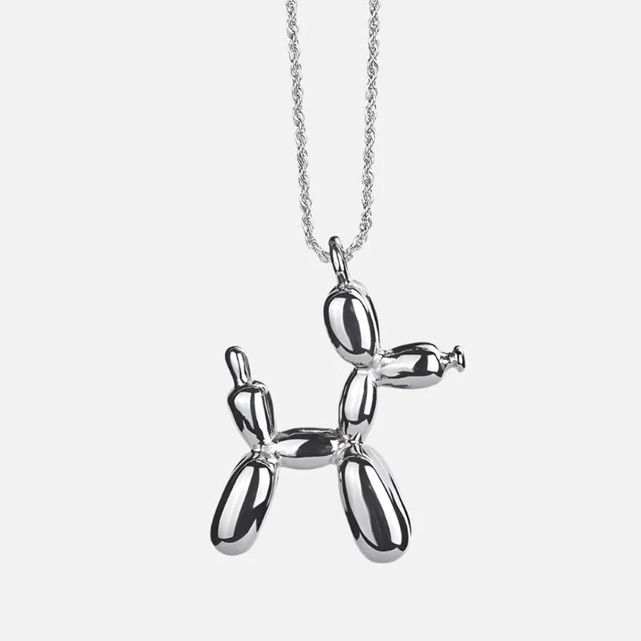 Collana con pendente a forma di cane palloncino in tonalità oro