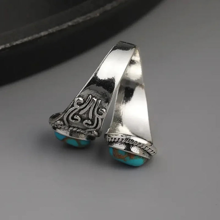 Anello a fascia elegante vintage in turchese