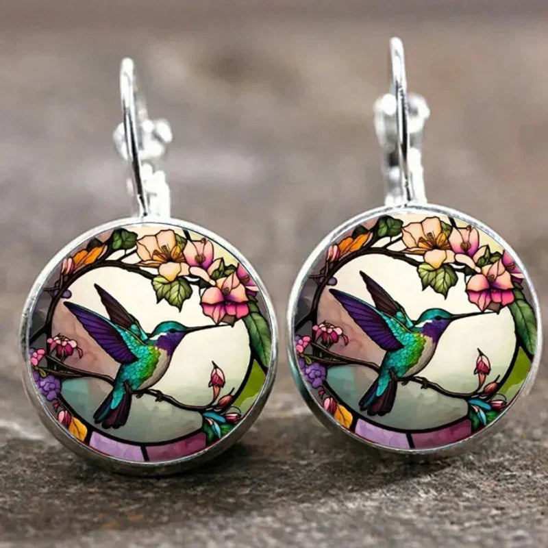 Collana Con Pendente Di Cristallo A Forma Di Colibrì Con Cupola