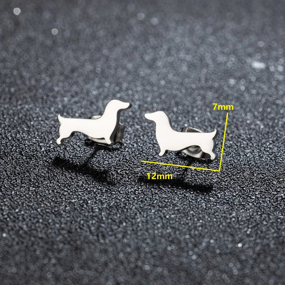 Orecchini a Perno Dachshund