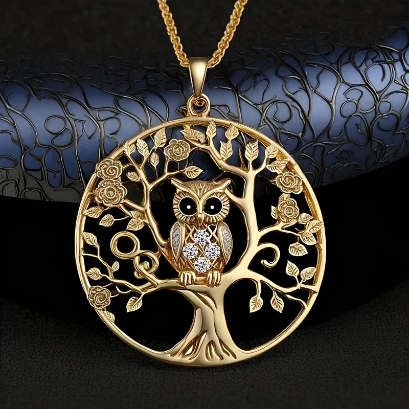 Collana Albero della Vita con Gufo Dorato