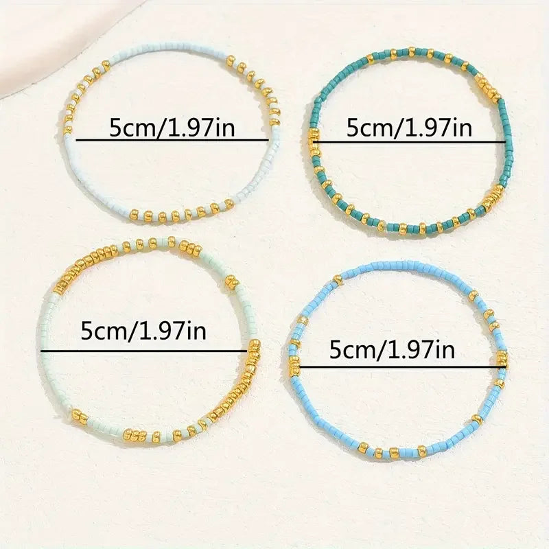 Set di Braccialetti Bead Turchesi Chic Bohemien