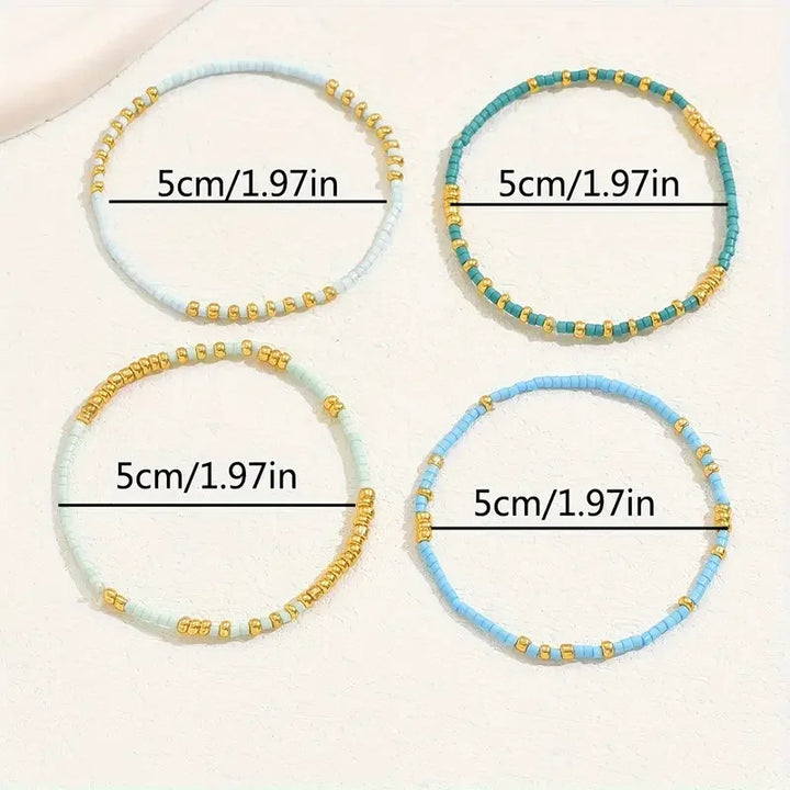 Set di Braccialetti Bead Turchesi Chic Bohemien