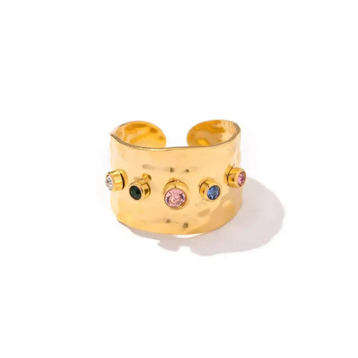 Anello Vintage in Zirconia Cubica Dorata