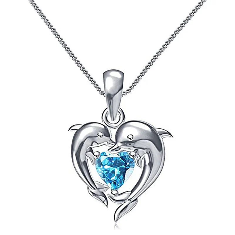 Collana a Cuore Blu Dolphin Love