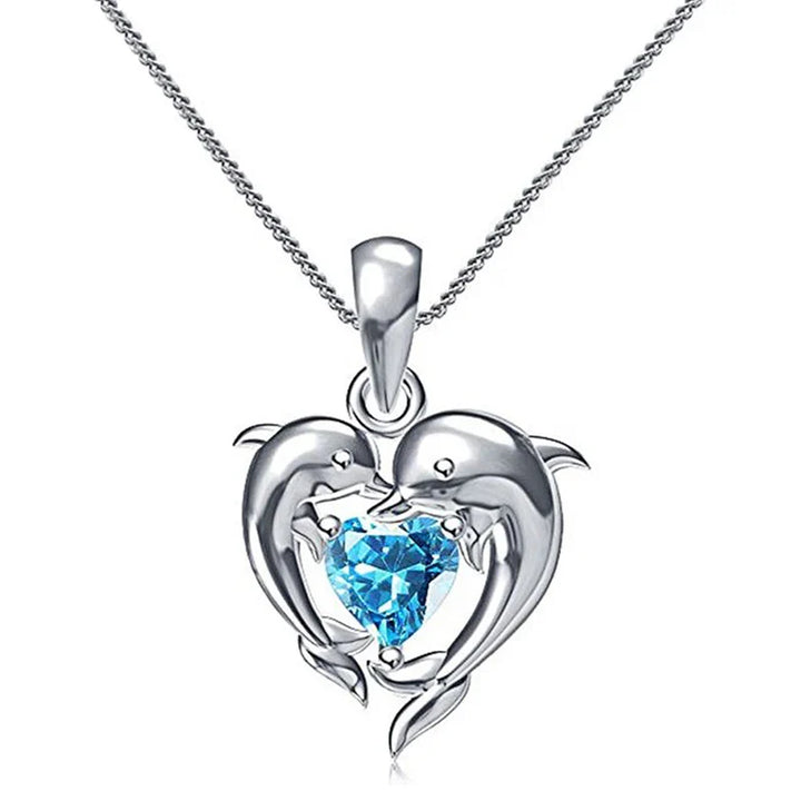 Collana a Cuore Blu Dolphin Love