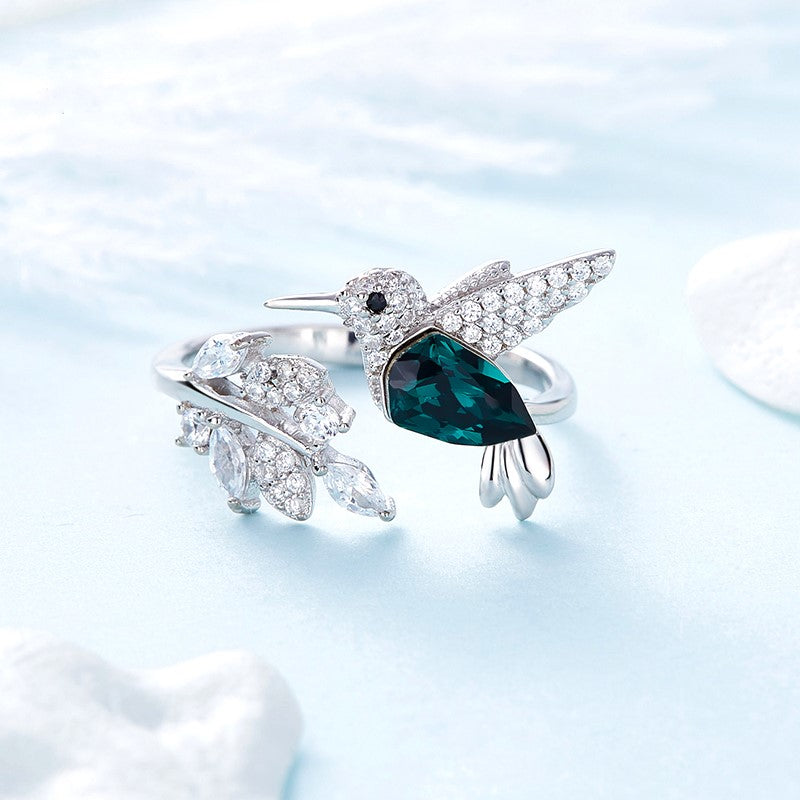 Anello Regolabile Hummingbird Sparkle con Zirconia in Strass