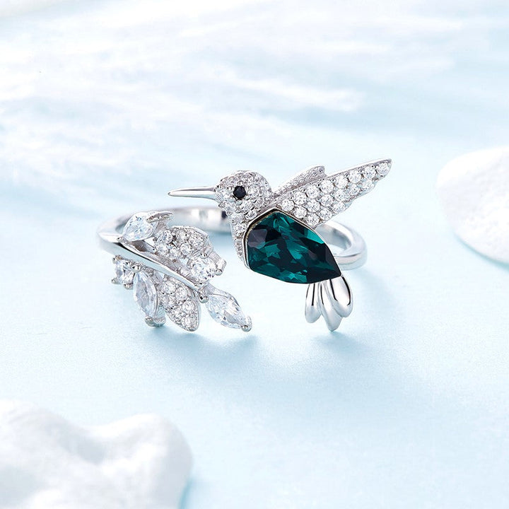 Anello Regolabile Hummingbird Sparkle con Zirconia in Strass