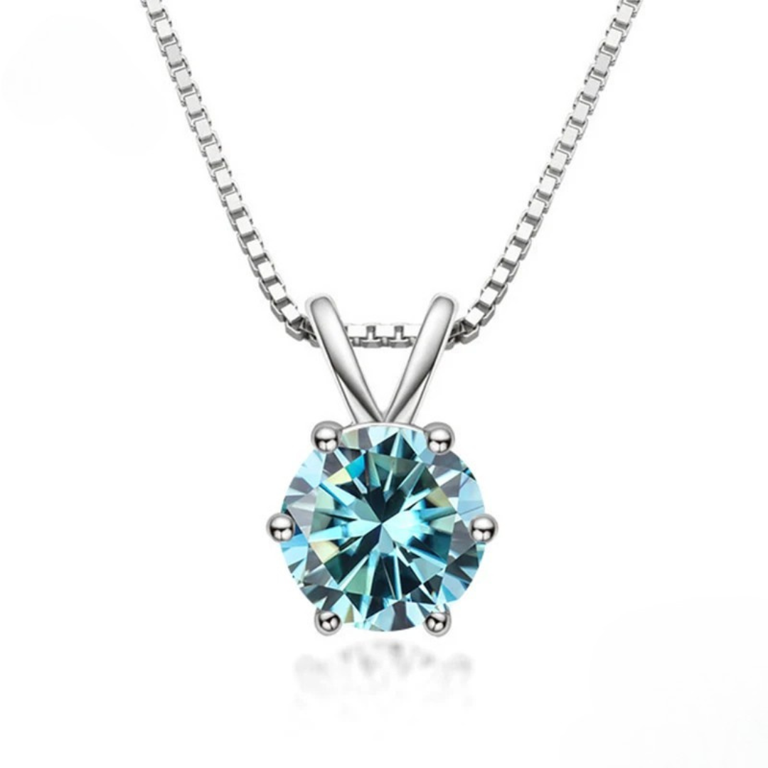 Collana solitaria elegante con moissanite