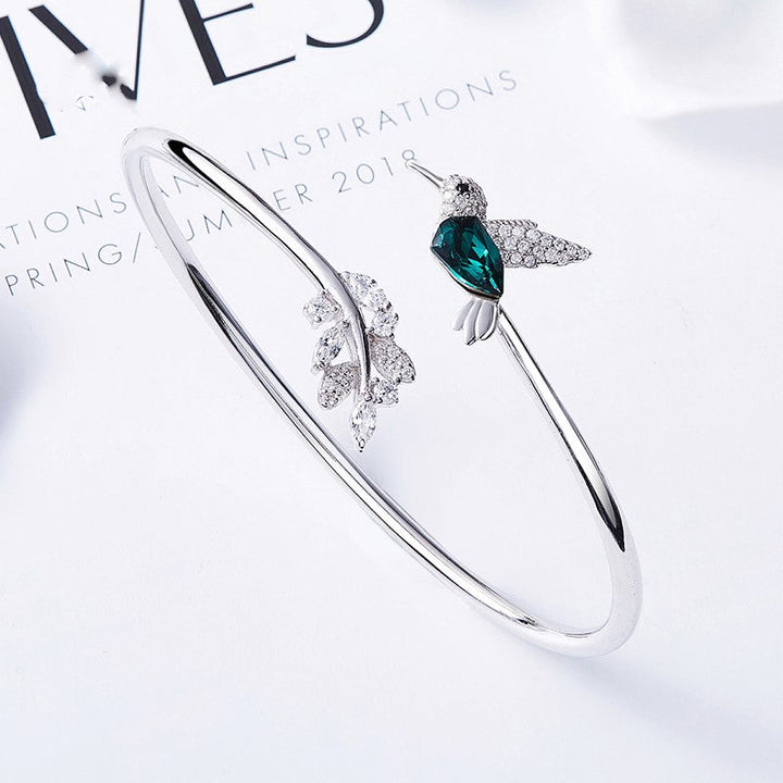 Anello Regolabile Colibrì con Zirconia di Strass