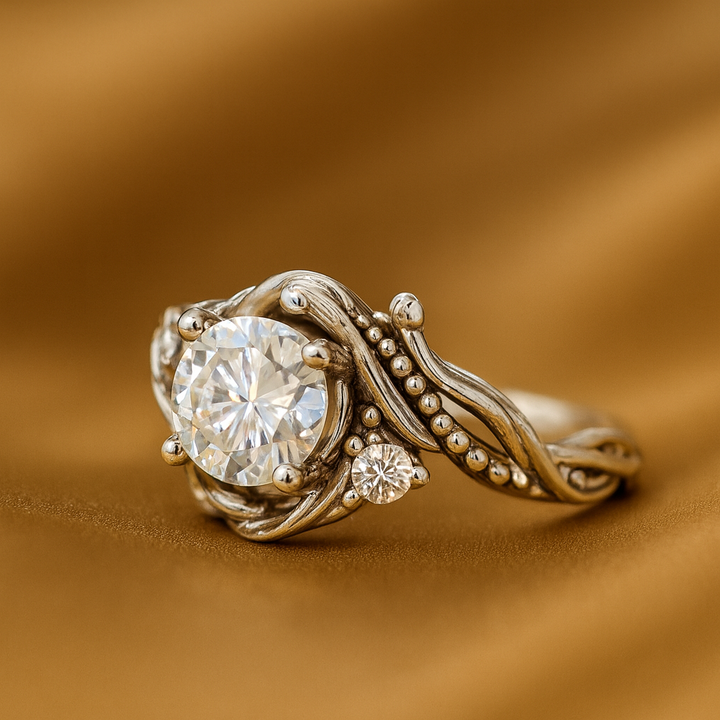 Anello in Zirconia Argento Elegante a Ramo