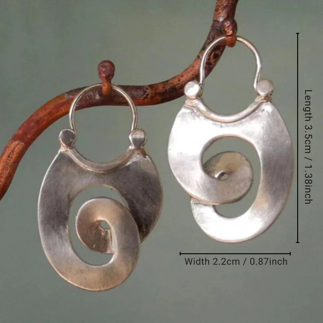 Orecchini a spirale color argento vintage