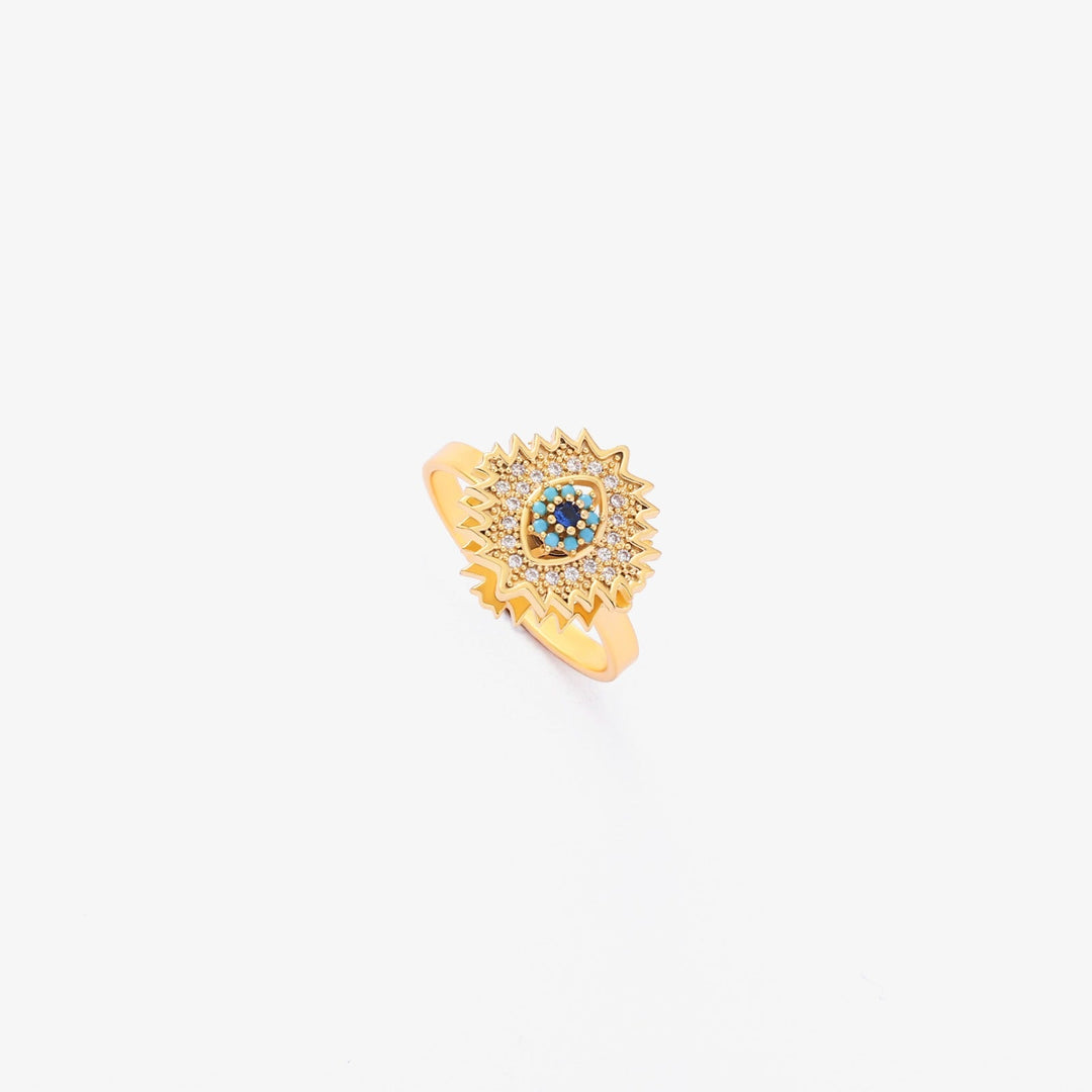 Anello Rotante Sole di Zaffiro | Oro