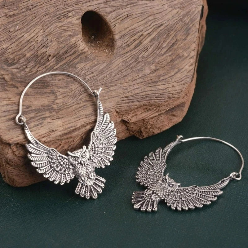 Orecchini Dichiarativi Gufo Vintage Bohemien