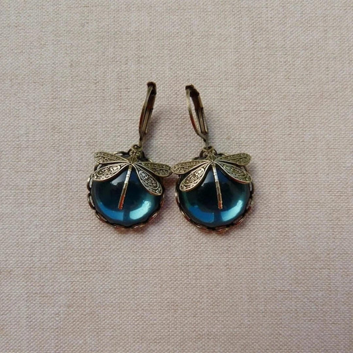 Orecchini a Forma di Libellula color oro Antico