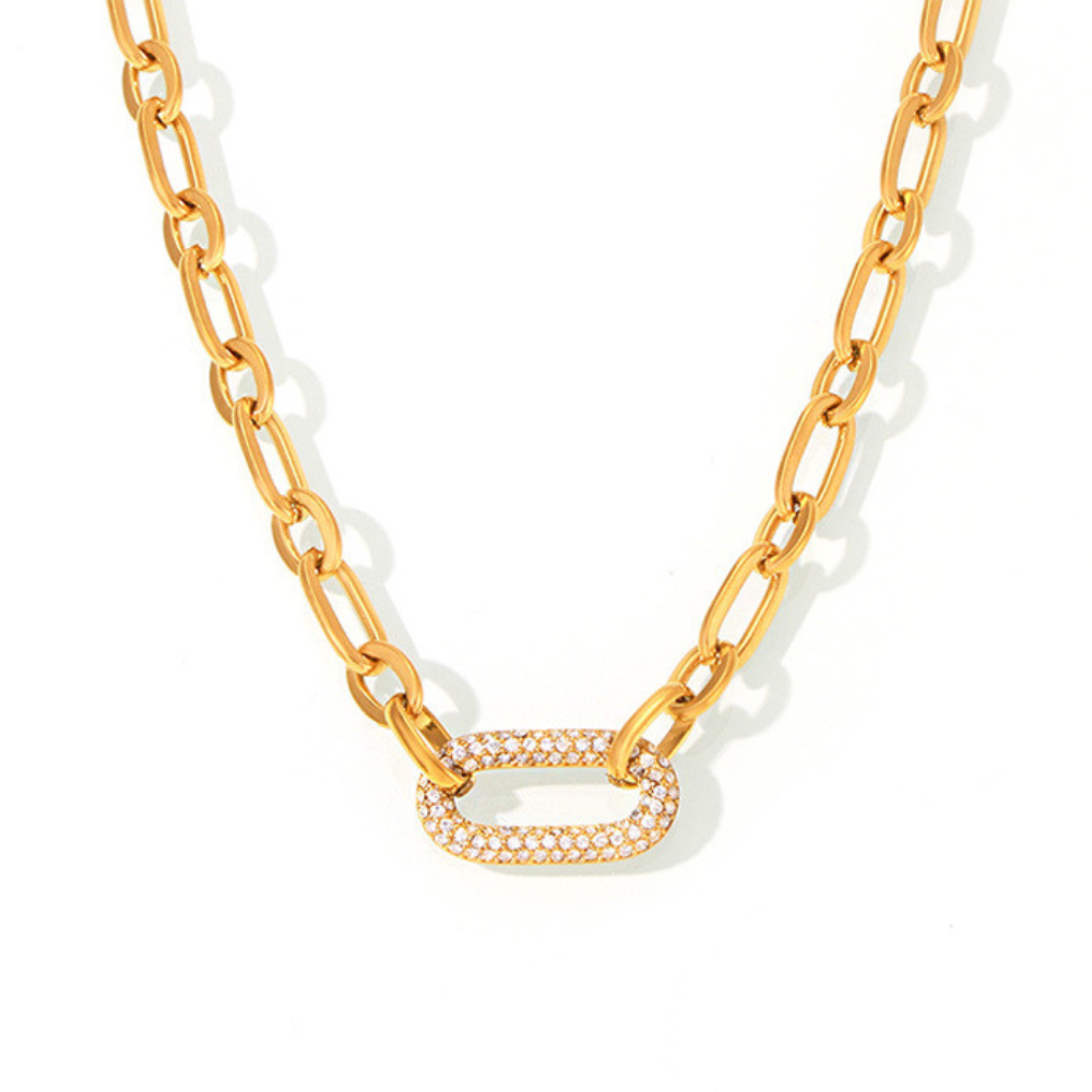 Set di Gioielli con Catena Chunky Paved | Oro