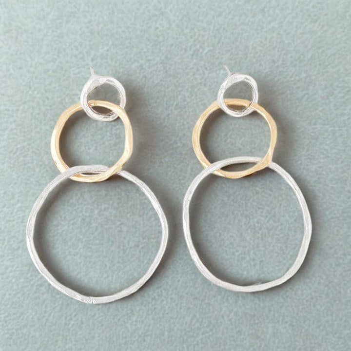 Orecchini a Cerchio Vintage color oro e color argento