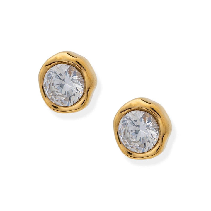 Orecchini in Zirconia Rotondi Oro Senza Tempo