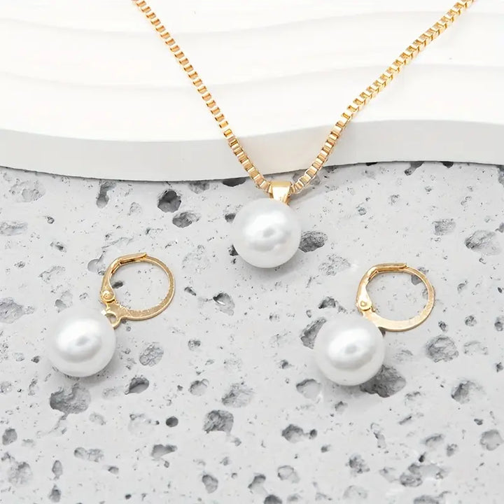 Set di Gioielli in Perle Golden Grace | Oro
