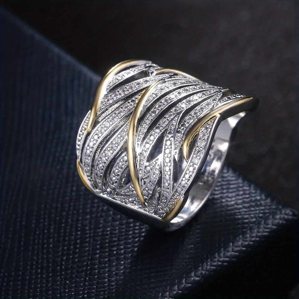 Anello Elegante a Strati Intrecciato