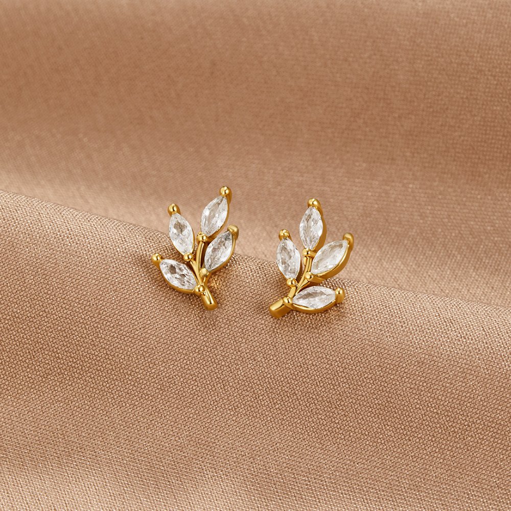 Orecchini Foglia Crystal Chic