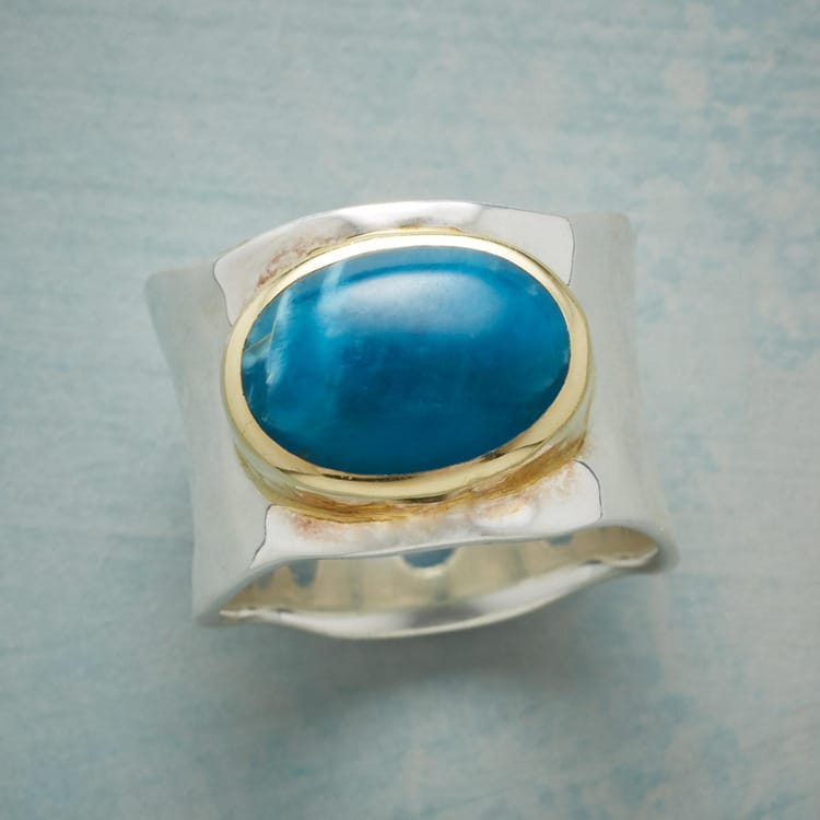 ANELLO MODERNO ARGENTO ORO TURCHESE