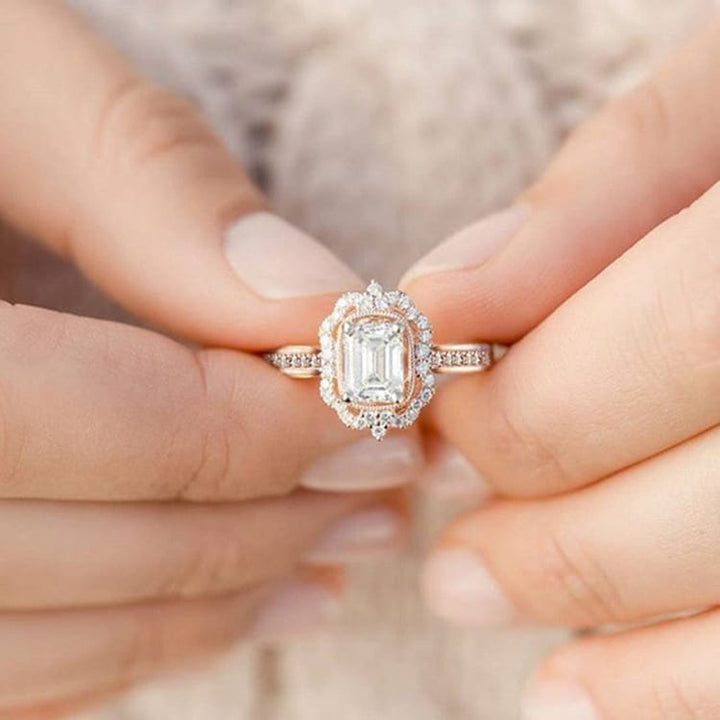 ANELLO HALO A Zirconia RETTANGOLARE