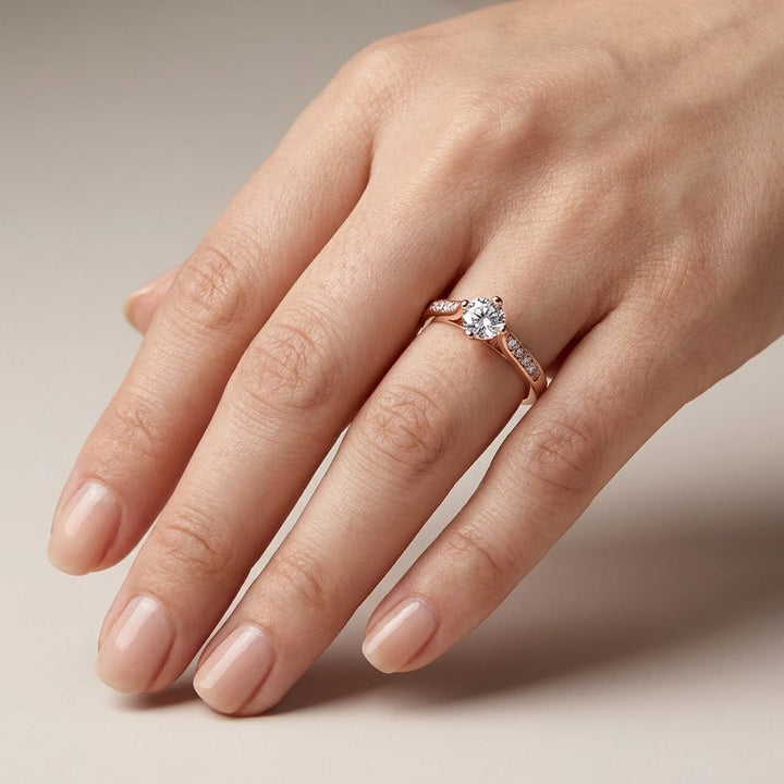 ANELLO CLASSICO TONDO IN ZIRCONIA ORO ROSA