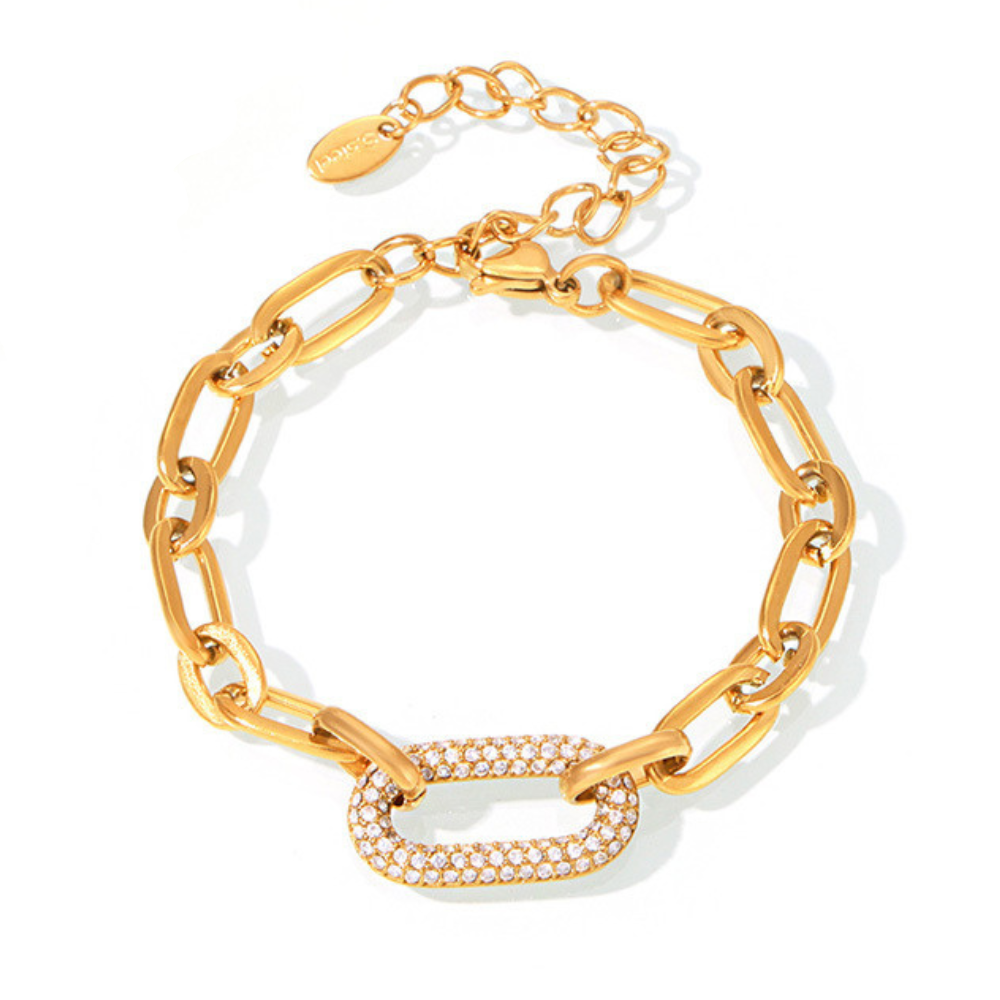 Set di Gioielli con Catena Chunky Paved | Oro