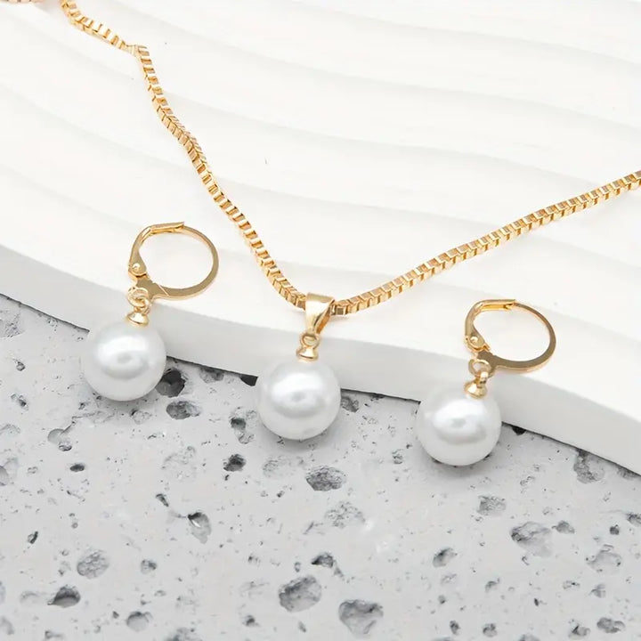 Set di Gioielli in Perle Golden Grace | Oro
