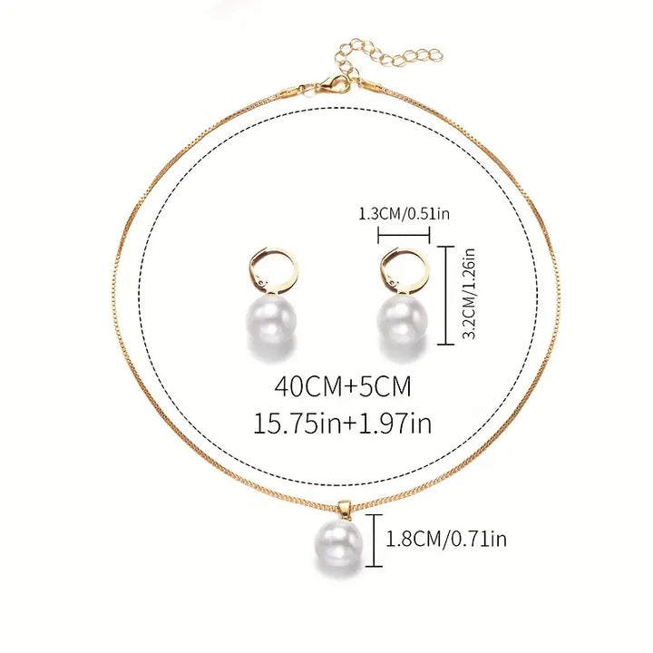 Set di Gioielli in Perle Golden Grace | Oro