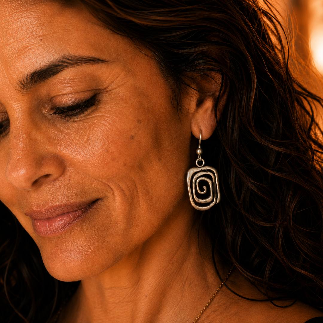 Orecchini Boho a Spirale color argento