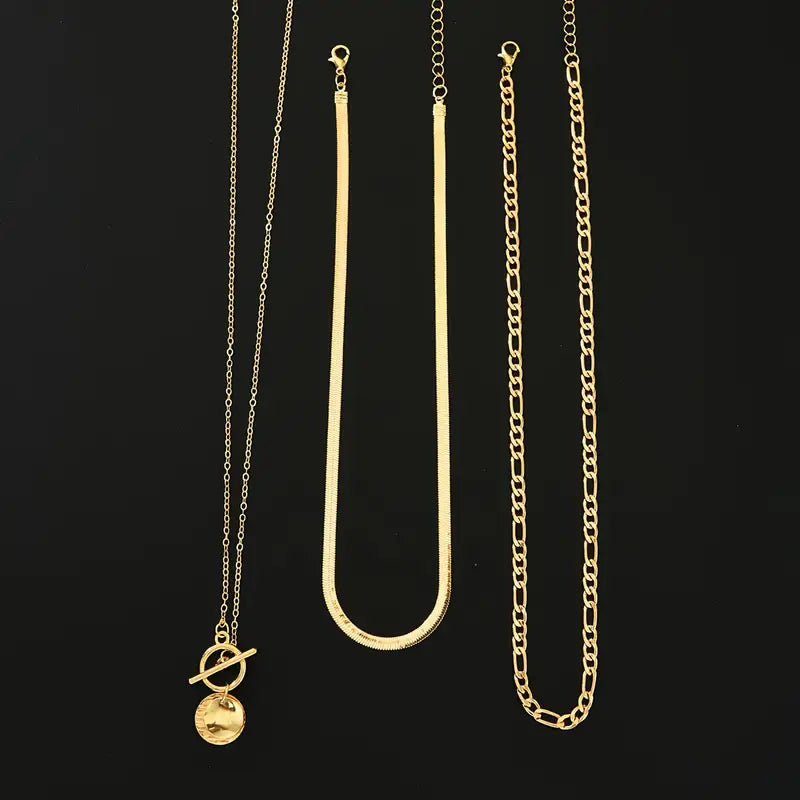 Collana a strati con moneta testurizzata Savira | Oro
